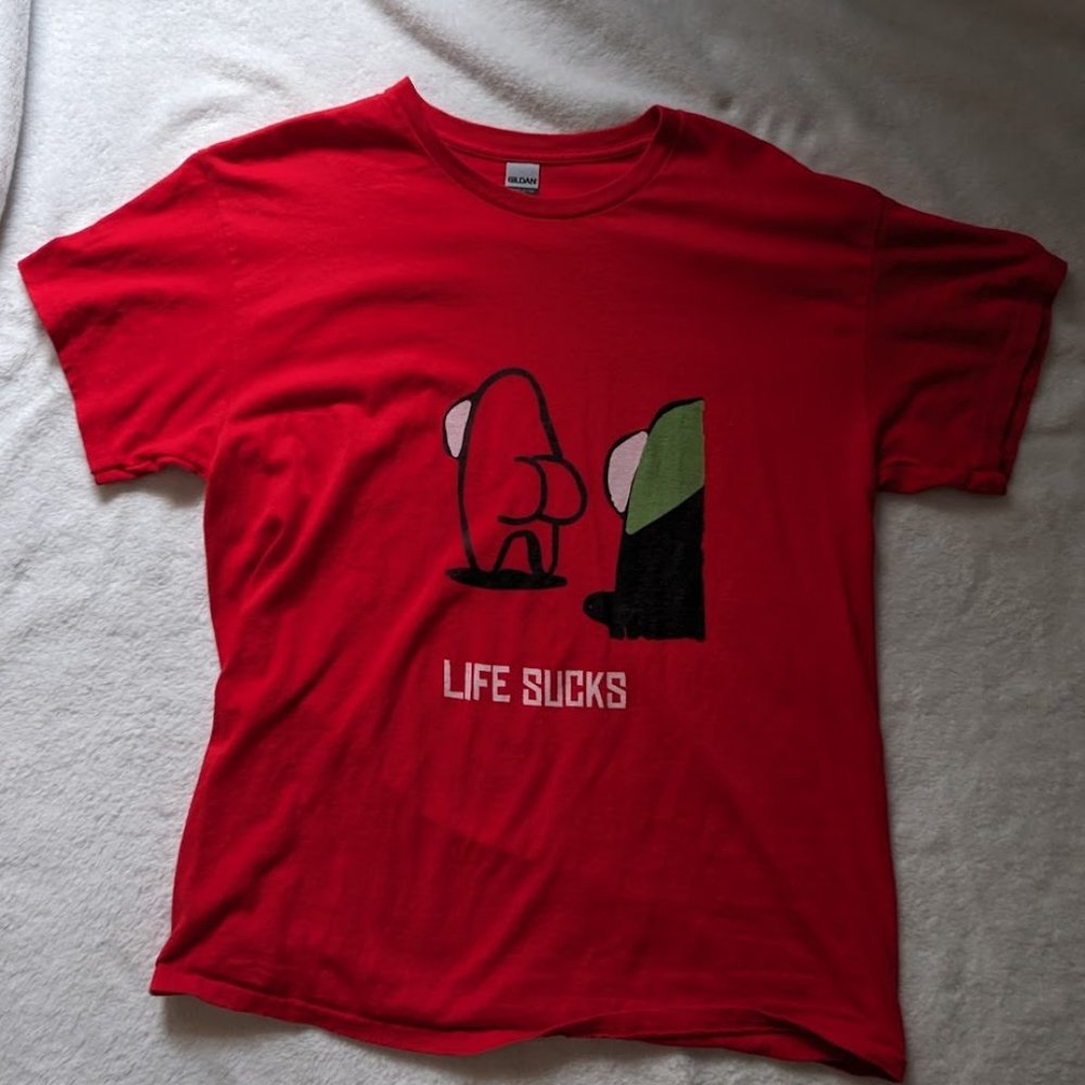 Among Us "Life Sucks" TKO Shirt Gildan Large